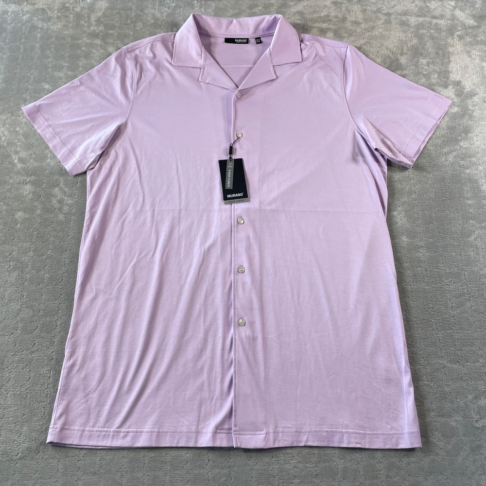 Murano Liquid Luxury Shirt Mens XLT Extra Large Tall‎ Purple Preppy Soft Casual